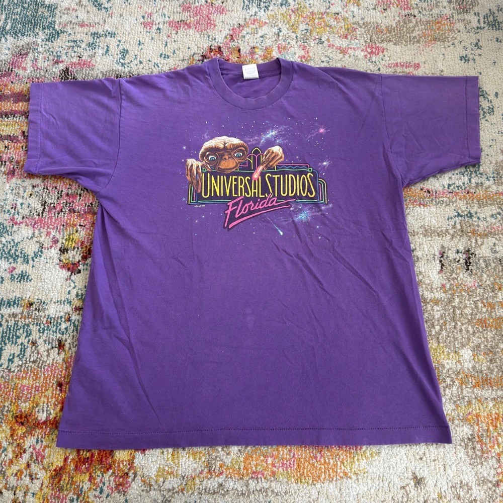 Vintage 90s E.T. Universal Studios Florida Shirt Mens XL Purple